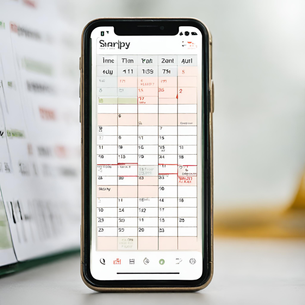 smart phone with calendar